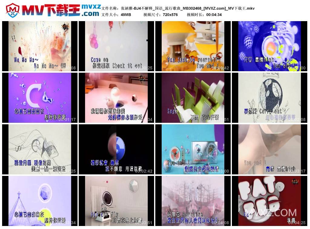 张涵雅-BJ4不解释_国语_流行歌曲_MB302468